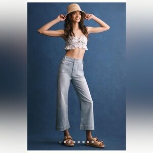 Maeve Colette Cropped High Rise Wide Leg Jeans